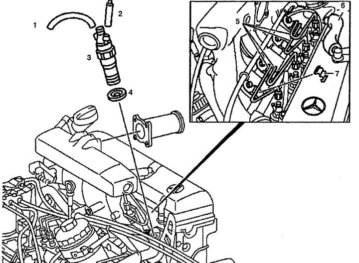 Форсунки — снятие и установка (Мерседес-Бенц Вито 1 1996-2003 ...
