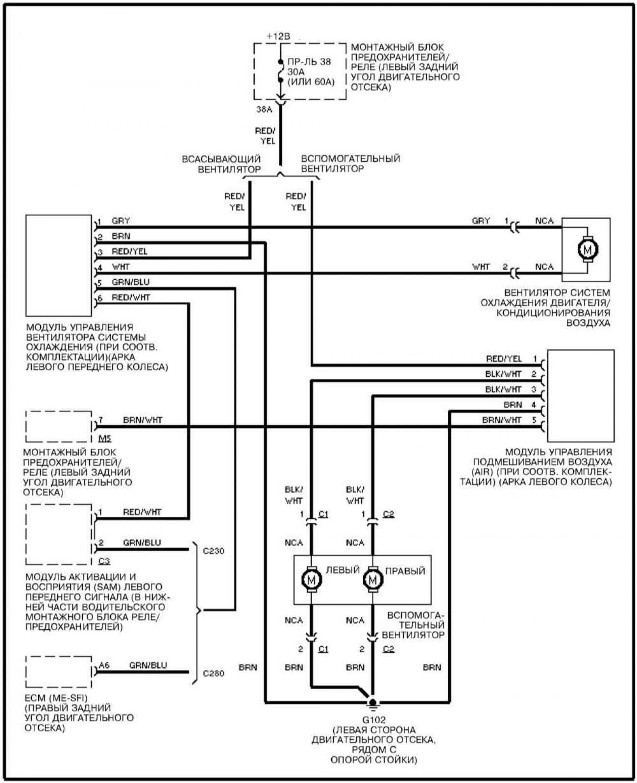 Схемы электрооборудования Mercedes Benz C класс (W202), 1993-2000 г