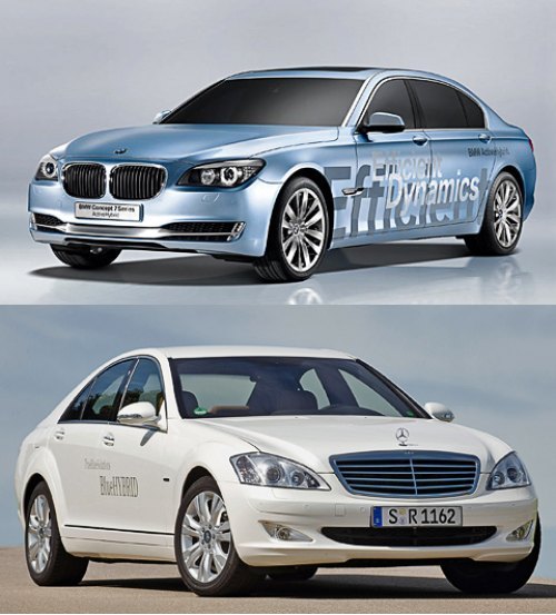 Седан Mercedes S400 BlueHybrid и BMW 7 Series Active Hybrid — результат сотрудничества двух…