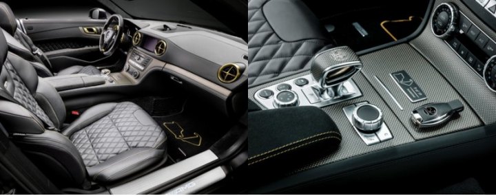 Автомобиль, одобренный Хэмилтоном, получил окраску кузова Designo Night Black Magno с золотистыми…
