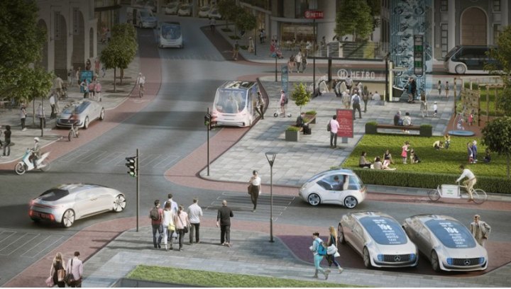 В роли автономного такси на картинке выступает концепт Mercedes F 015 Luxury in Motion с двумя…
