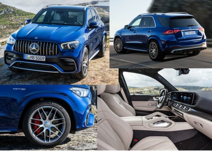 Паркетник GLE 63 S тоже легко узнать по «полосатой» решетке, «дышащему» переднему бамперу и паре…