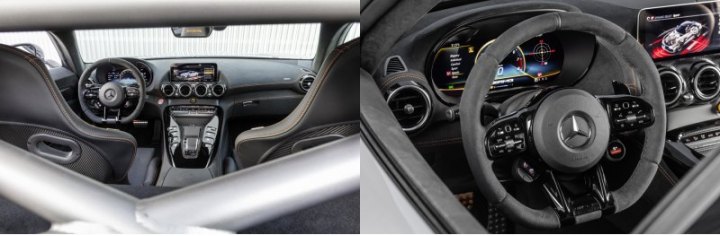 В салоне — ковшеобразные спортивные сиденья из углепластика, отделка наппой и микроволокном с…