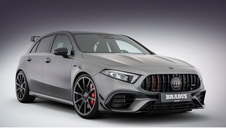 При трансформации Мерседеса в модель Brabus B45 кузов остался неизменным, но регулируемые пружины…