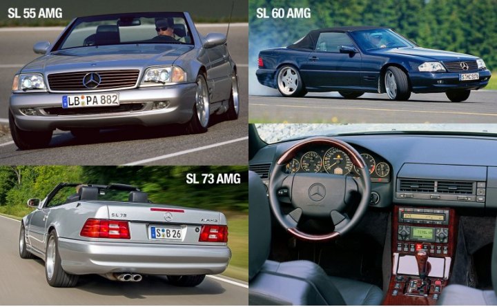 Особняком стояли AMG-машины на базе модели SL — SL 60 AMG (V8 6.0, 381 сила), сверхэксклюзивный SL…