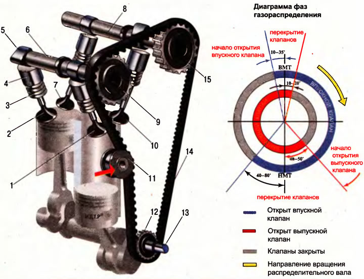 Газораспределительный механизм двигателя (Устройство легковых авто)