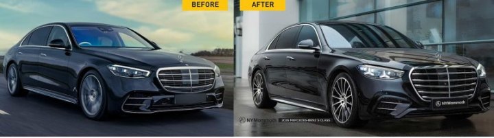Слева – дорестайлинговый S-Class, справа – рестайлинговый