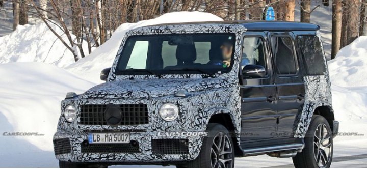 Обновленный Mercedes-AMG G63 снова заметили на тестах и без гибридных наклеек