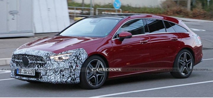 Слегка обновленный Mercedes CLA Shooting Brake 2024 года замечен в двух оттенках кузова
