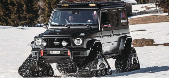 В Швейцарии на внедорожник Mercedes-Benz G-Class установили гусеницы за 8,8 млн рублей