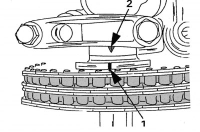 Фигура 102. Местоположение на етикетите при намиране на буталото първи цилиндър на ТРС