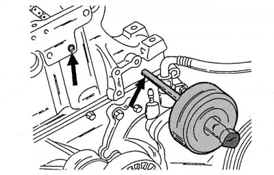 Фигура 103. Премахване на опорните щифтове (показано със стрелки)