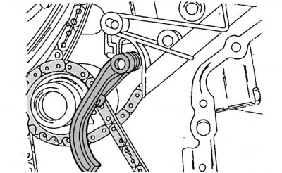 Фигура 105. Отстраняване на лоста за опъване
