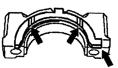 Figure 2.64. Location of lower axial clearance adjusters in the cylinder block.