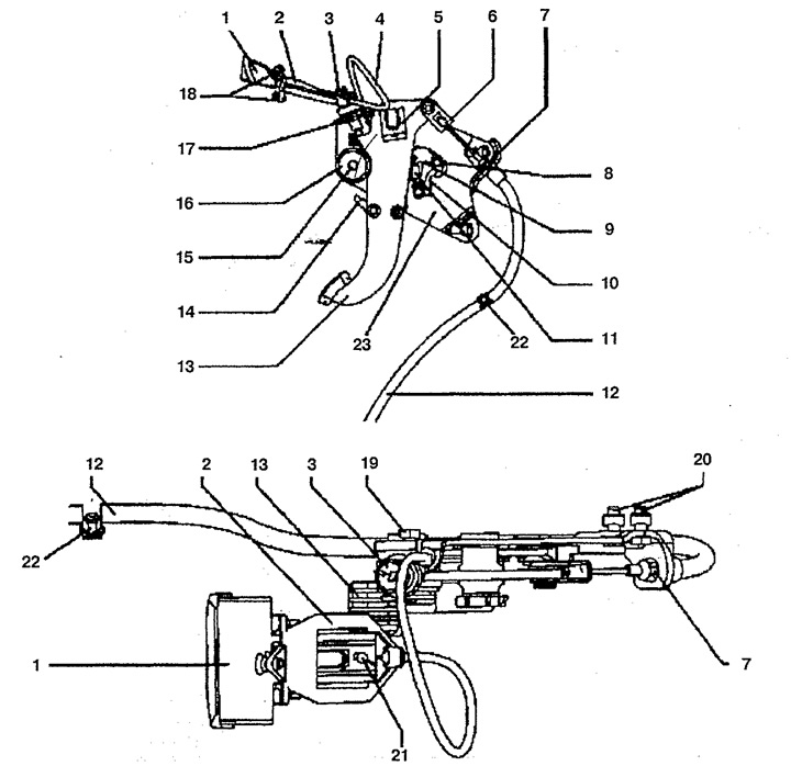 Механизм привода стояночной тормозной системы (Мерседес-Бенц Вито 1 ...