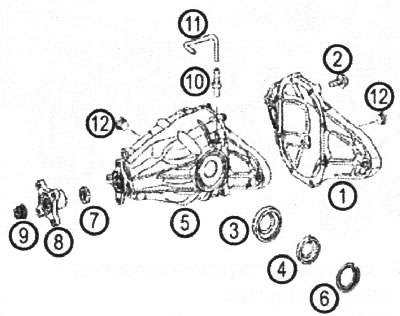 VN 4.036 1. Lid; 2. Screw M10x35 mm; 3. Protective ring; 4. Sealing ring; 5. Gearbox housing; 6.…