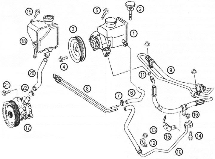 VN 6.004 The figure shows two types of hydraulic power steering pumps that can be installed 1.…