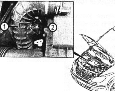 VN 9.034 1. Szűrő kimeneti csatorna; 2. Légszűrő kimeneti nyomásérzékelője (B2S/5)