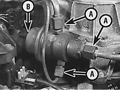 A - fuel lines;