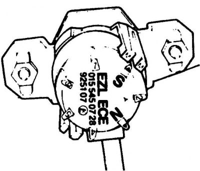 Location of the plug in the ignition timing adjustment socket on 300 models in the position for…