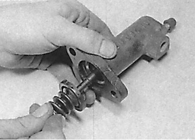 Removal the spring from the clutch slave cylinder