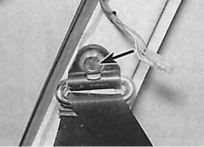 Location of the upper seat belt anchor bolt