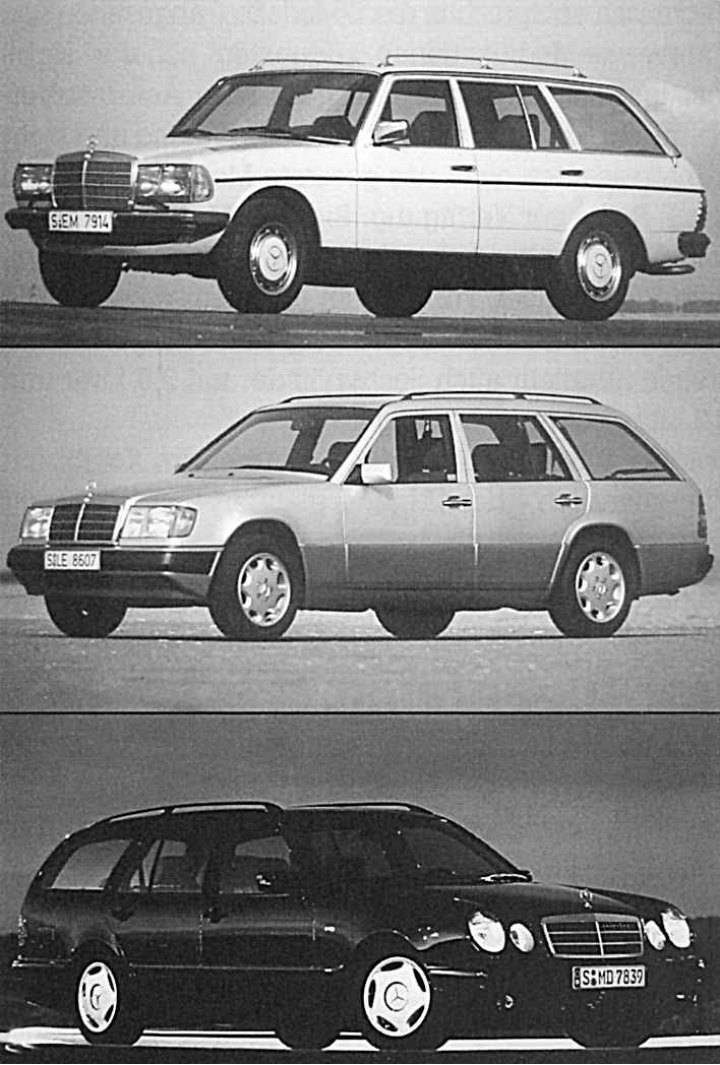 Fig. 1.4. Mercedes cars, T-model with a station wagon body: a – based on the W-123 series; b –…