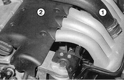 Fig. 4.22. Location of the injector cover: 1 – highway; 2 – nozzle cover