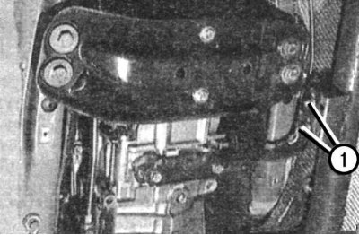 Fig. 5.56. Removing the exhaust system: 1 – nut