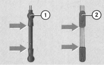 1 — Конструкция лезвия измерительного щупа, используемого на моделях G320/500/55 AMG/400 CDI