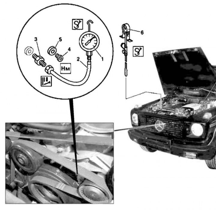 Motorolajnyomás ellenőrzése dízel modelleken (M612)