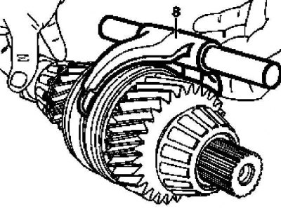 Shift fork mounting diagram