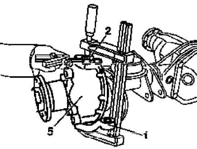 Measuring the gap size «A» in the upper rotary unit
