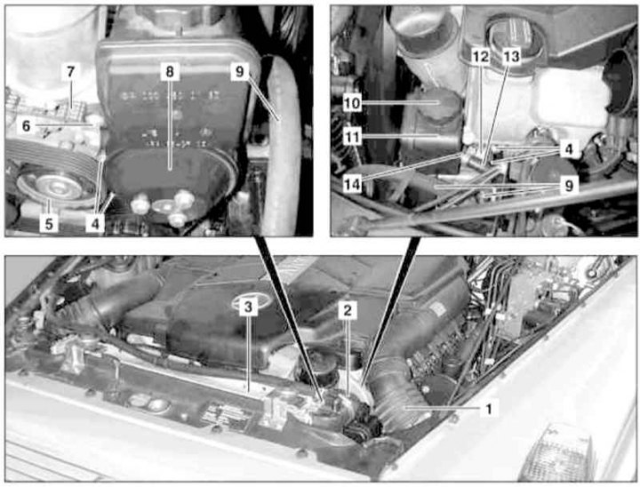 Kormányszivattyú beszerelési alkatrészei (m113 motorral szerelt modellek)