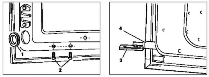 Детали установки газонаполненного упора двери задка (модели Универсал)