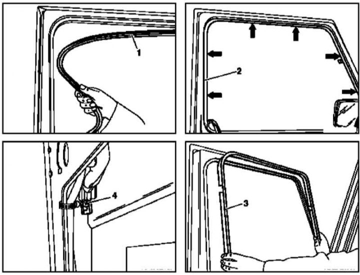 Procedure for removing the front door window frame