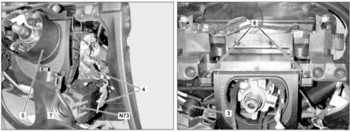 Installation details of the steering column end cover, production up to 30.06.02 (2 of 2)