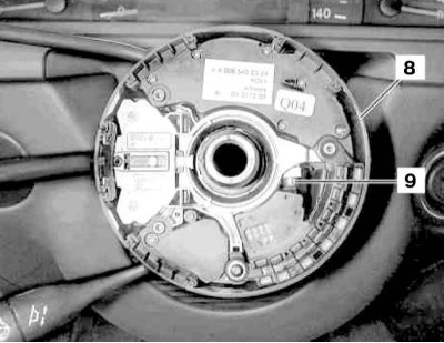 Installation details of the end cover of the steering column of the release from 01.07.02