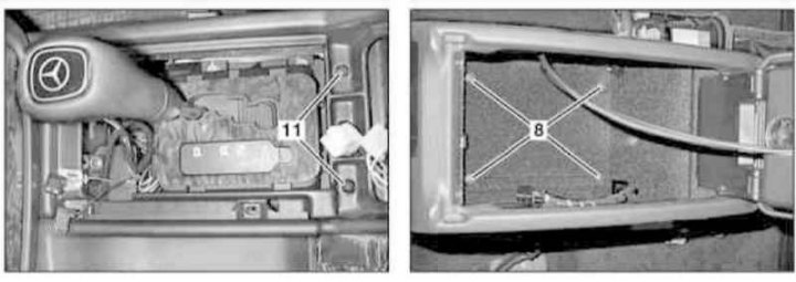 Детали установки центральной консоли на моделях 463.250/323/333 (3 из 5)