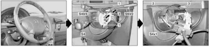 Подробности за монтаж на превключватели на кормилната колона на модели произведени до 30.06.2002 г