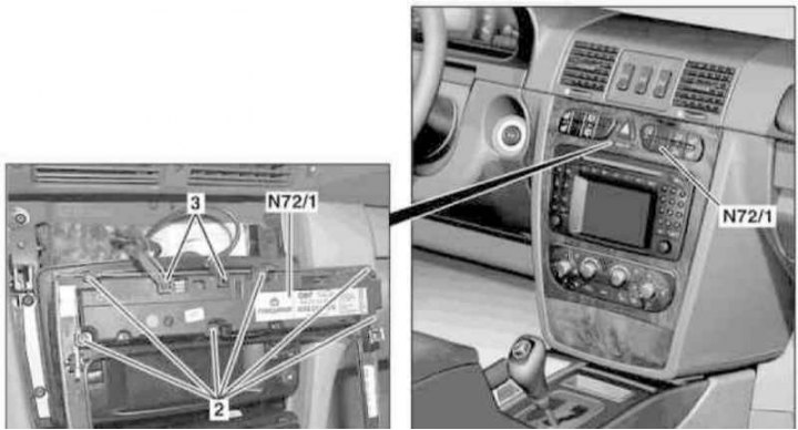 Монтажни детайли за монтаж на горните групи превключватели на конзолната част на арматурното табло