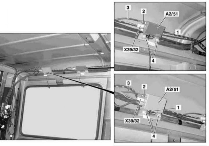 Где находится центральный замок на гелендваген Removal and installation of antenna amplifiers (Mercedes-Benz W463 (Gelandewagen