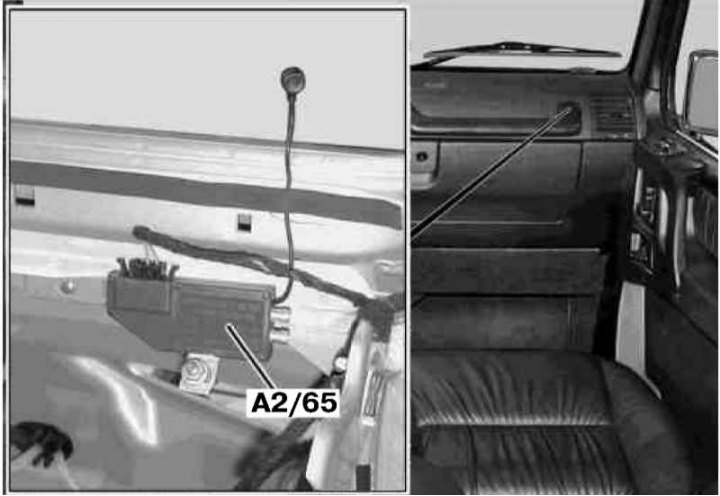 Где находится центральный замок на гелендваген Removal and installation of antenna amplifiers (Mercedes-Benz W463 (Gelandewagen
