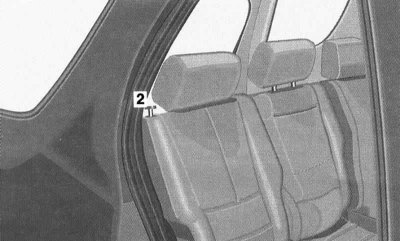 Кнопка відпускання фіксатора спинки заднього сидіння