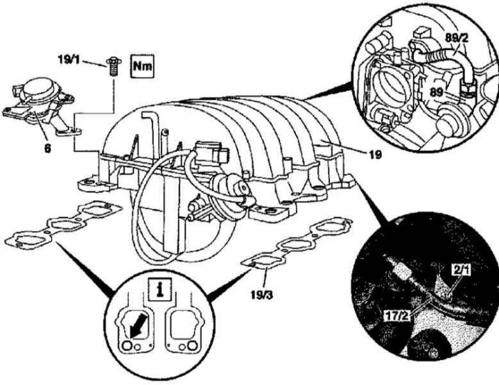 112-es és 113-as sorozatú motor szívócső beépítési alkatrészei