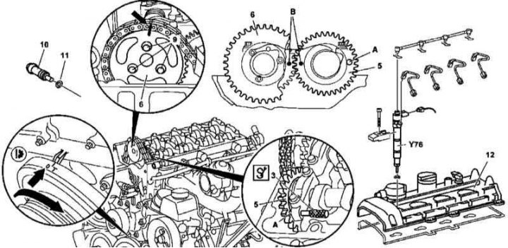 612-es sorozatú motor vezérműtengely beépítési részletek