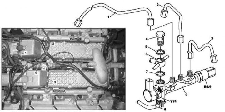 Szelepszerelvény beépítési részletek a 163.128-as modelleken (628-as sorozatú motor)