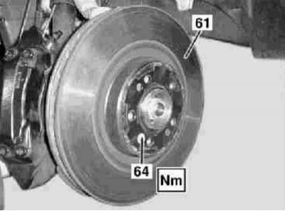 Brake Disc Installation Details (using the example of the front wheel brake mechanism)