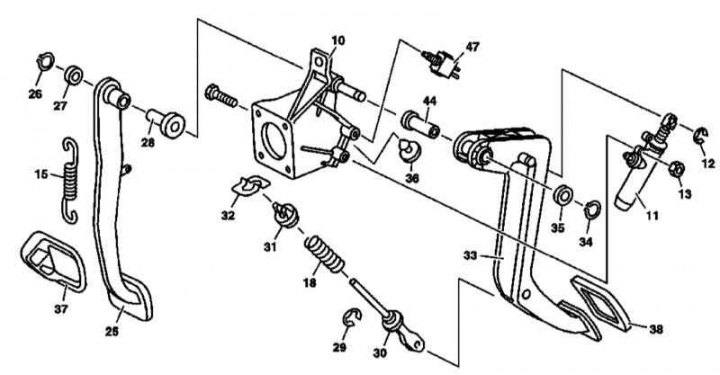 Конструкція педального вузла