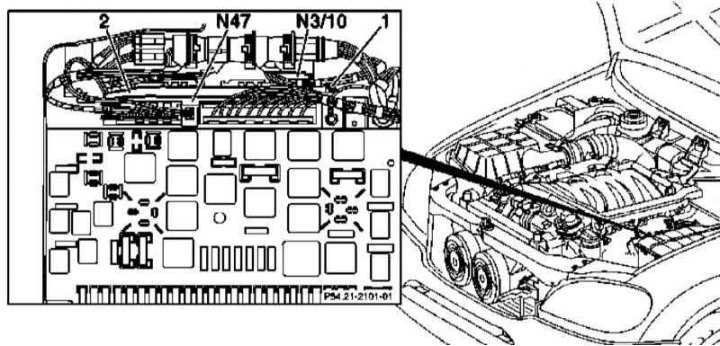 Где предохранители на мерседесе мл Removing and installing control modules (Mercedes-Benz W163 (GLE-Class) 1997-200